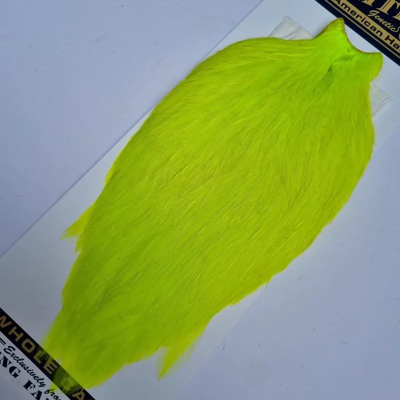 Whiting American Rooster Cape in Fl. Yellow Chartreuse-6